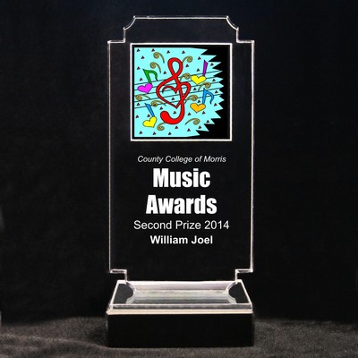 Acrylic and Marble Engraved Award - 6-3/4" Full-Color Love Notes Panel