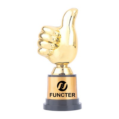Gold Thumbs Up PP Plastic Trophy