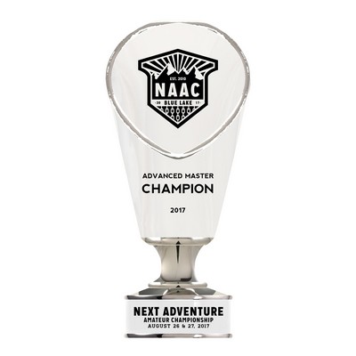 White/Chrome Silver Alto Ceramic Trophy Cup